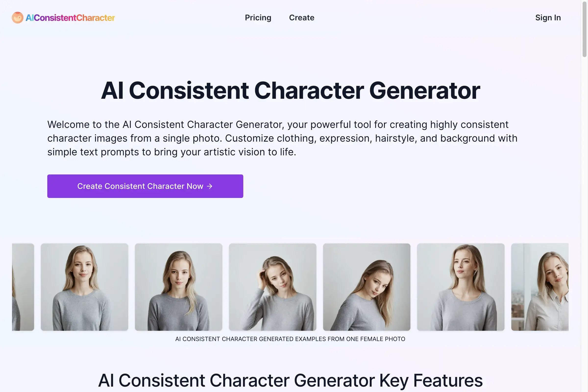 AI Consistent Character Generator