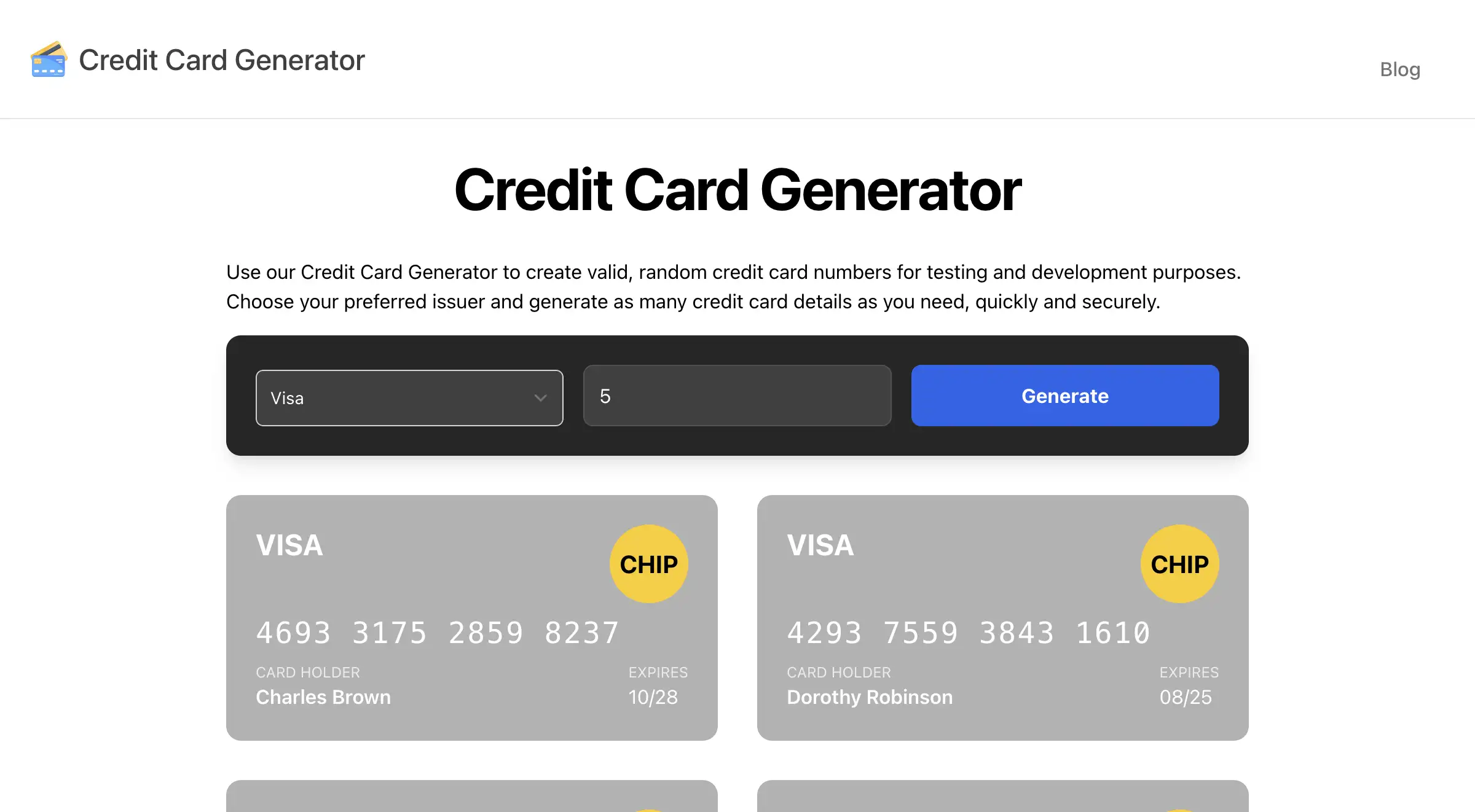 Credit Card Generator