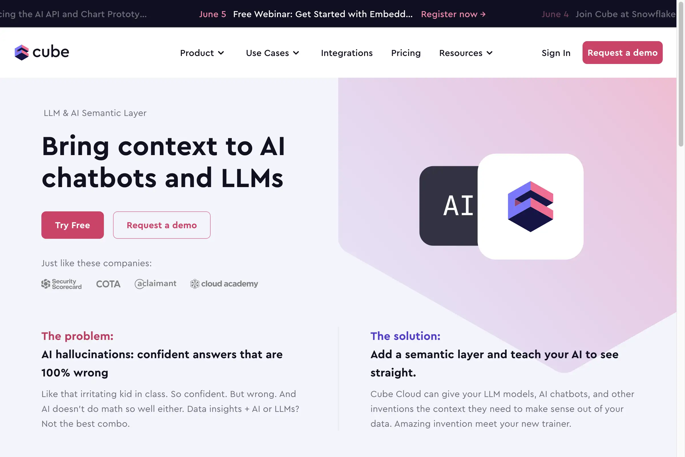 Cube AI Use Cases | LLM & AI Semantic Layer