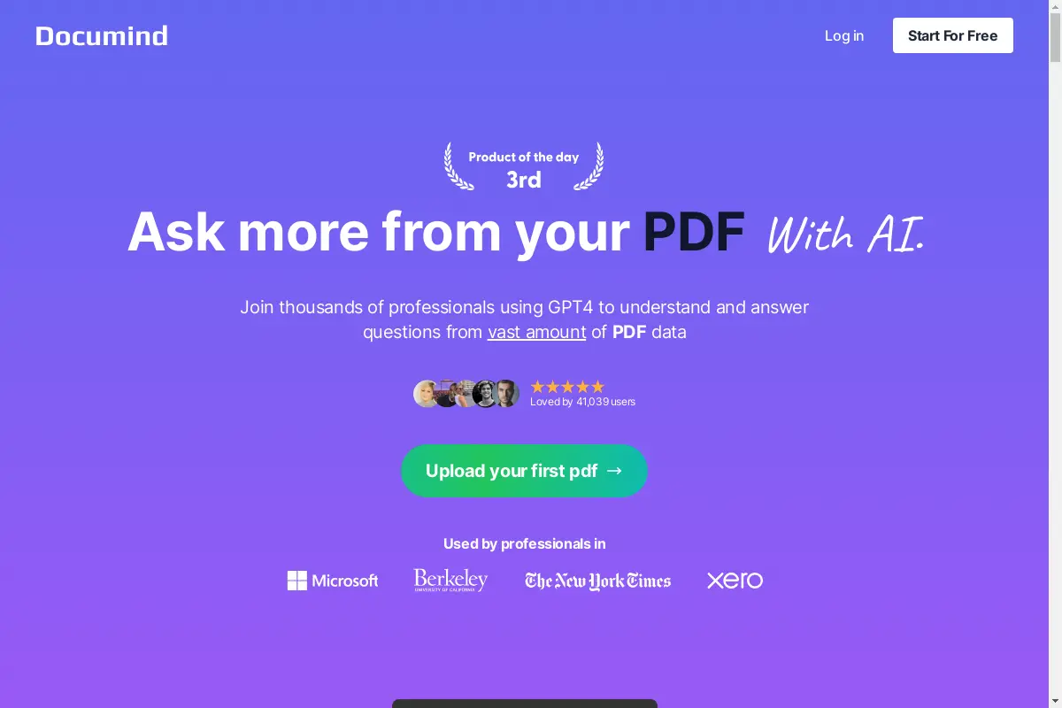 Documind Chat With PDF AI Tool