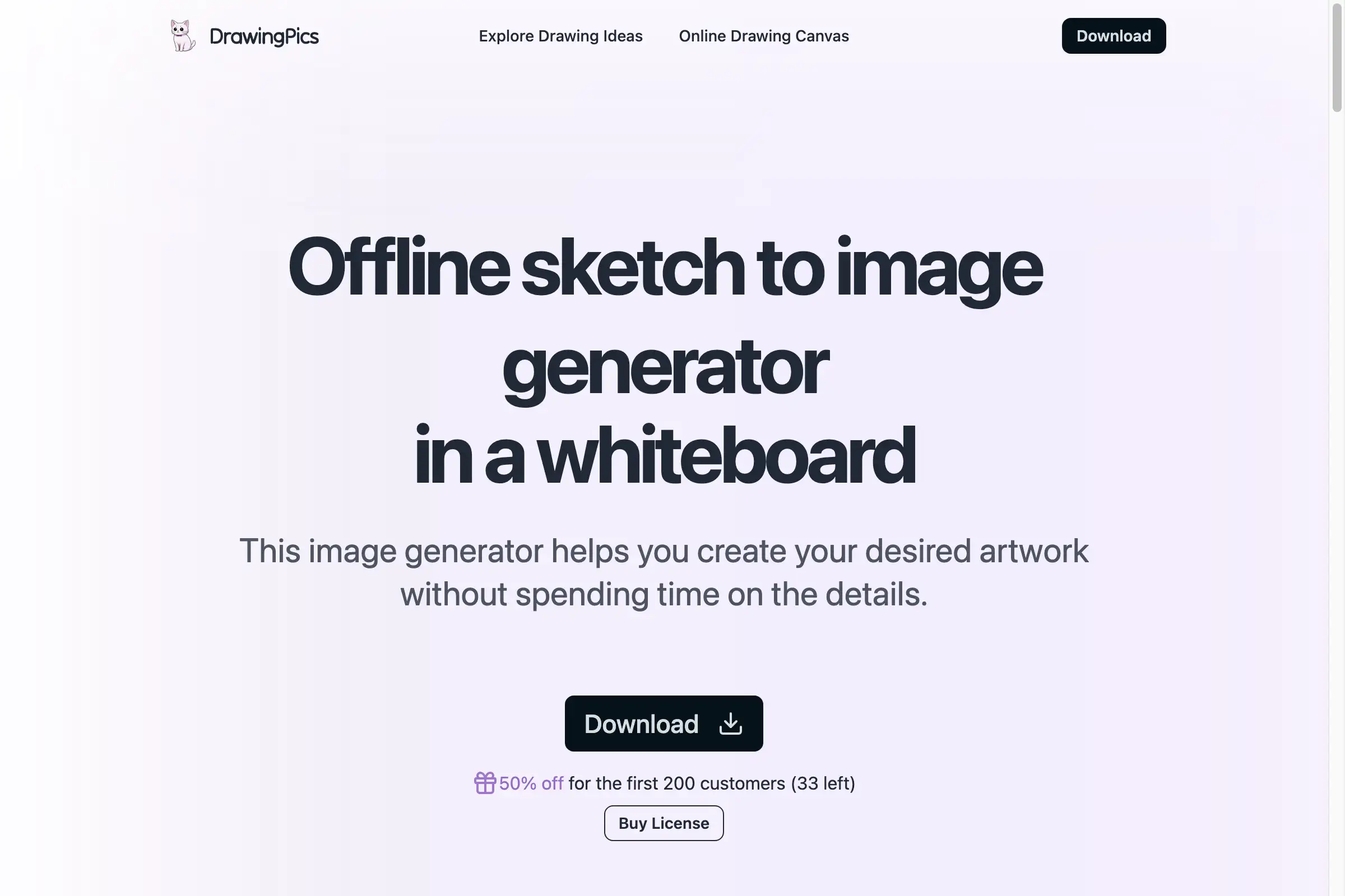 DrawingPics | Offline AI Art Generator in a Whiteboard