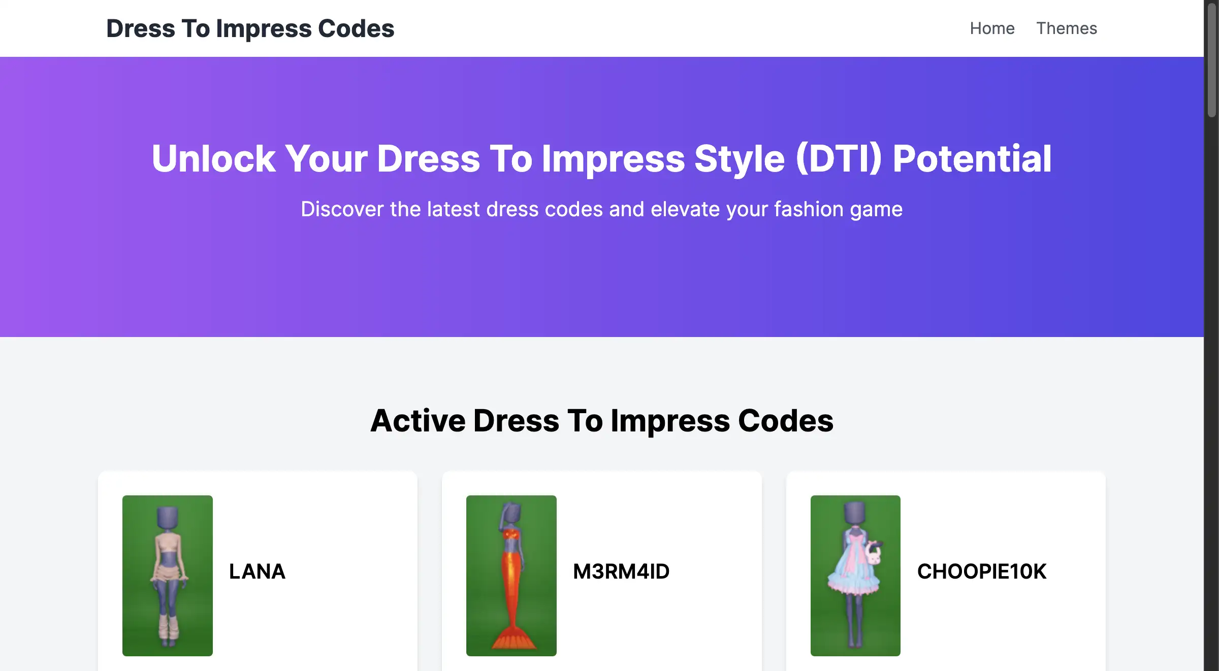 Dress To Impress Codes (New DTI Codes 2024)