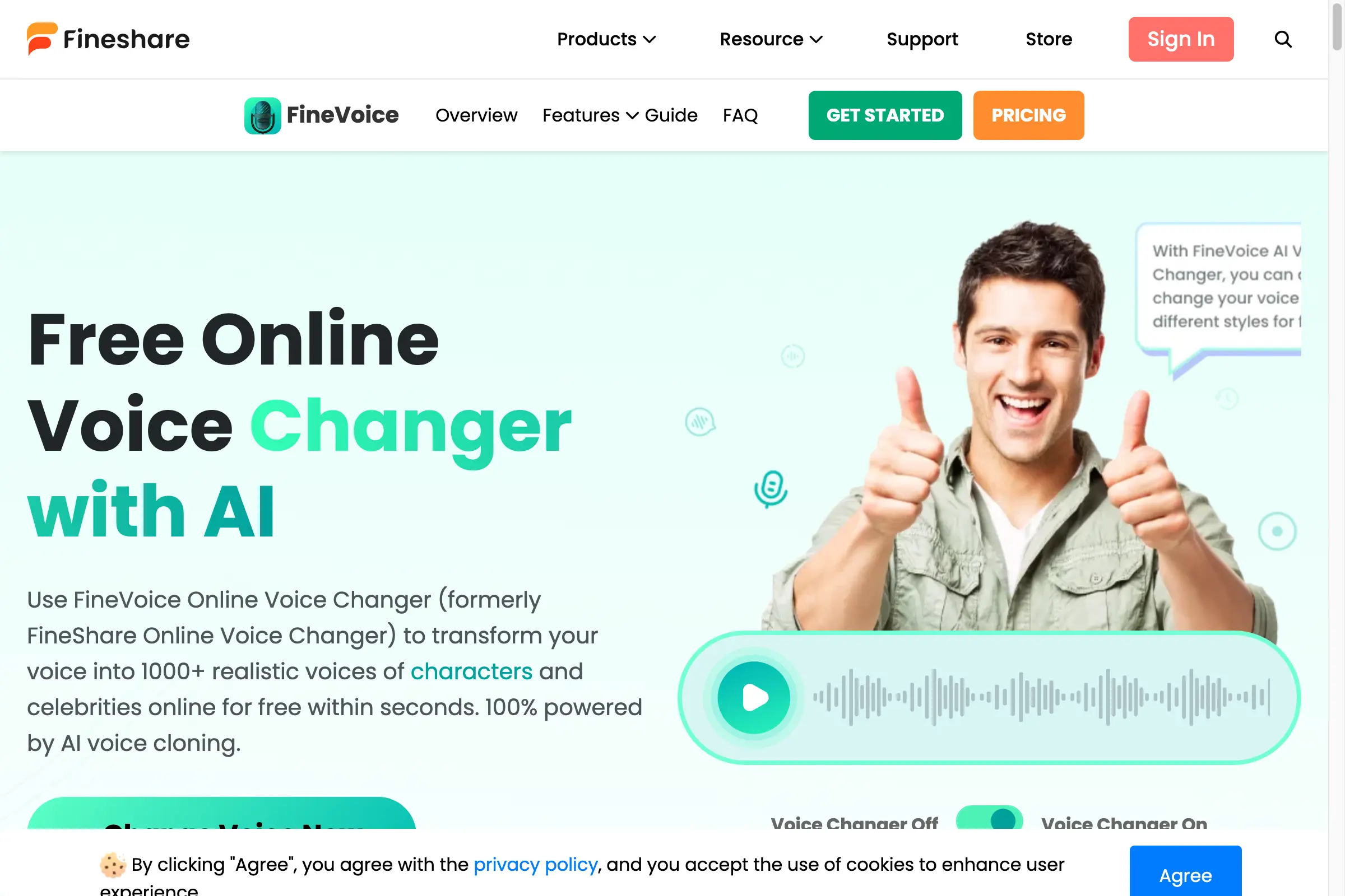Free Online Voice Changer with AI Voice Cloning | FineVoice