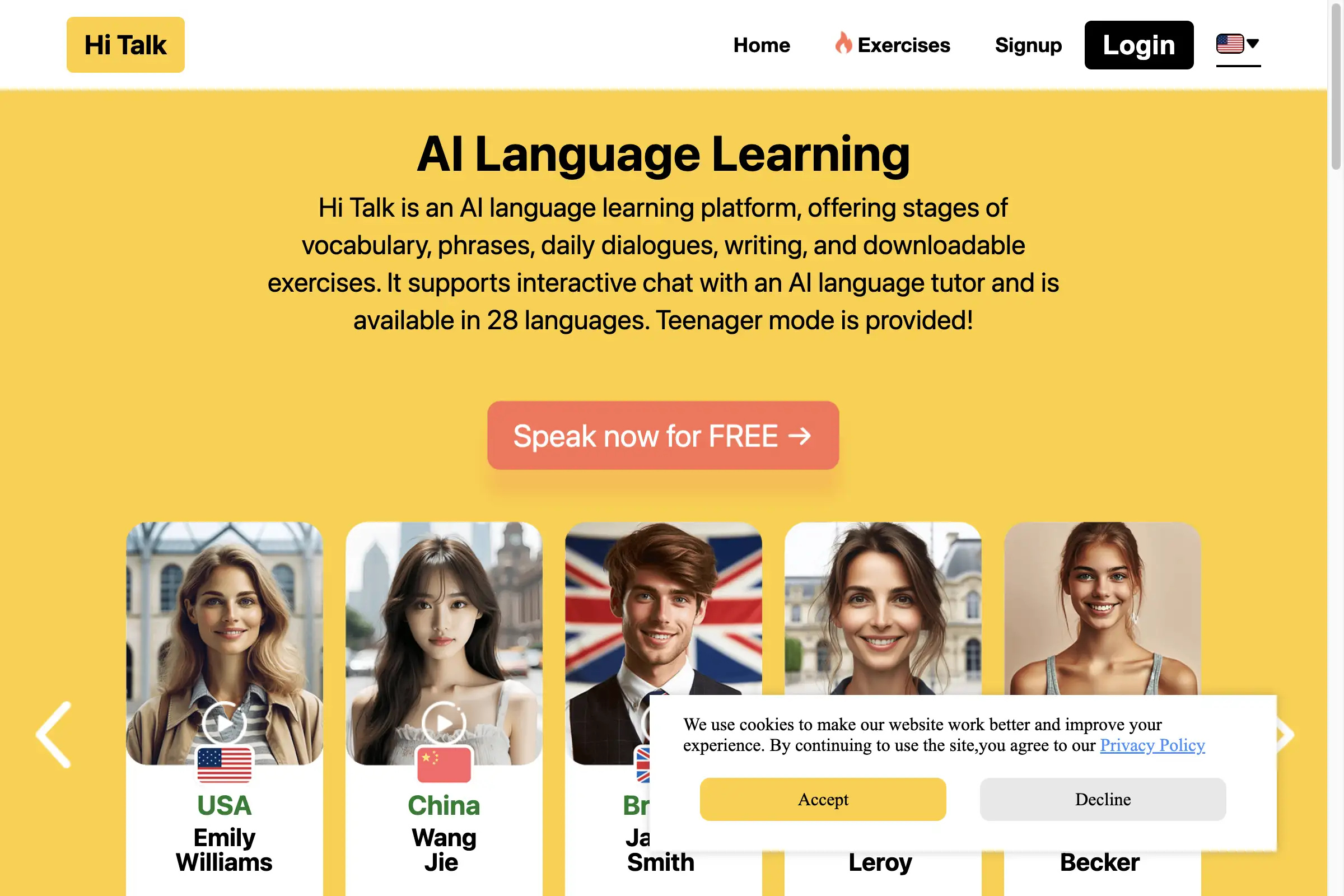 AI Language Learning - HiTalk