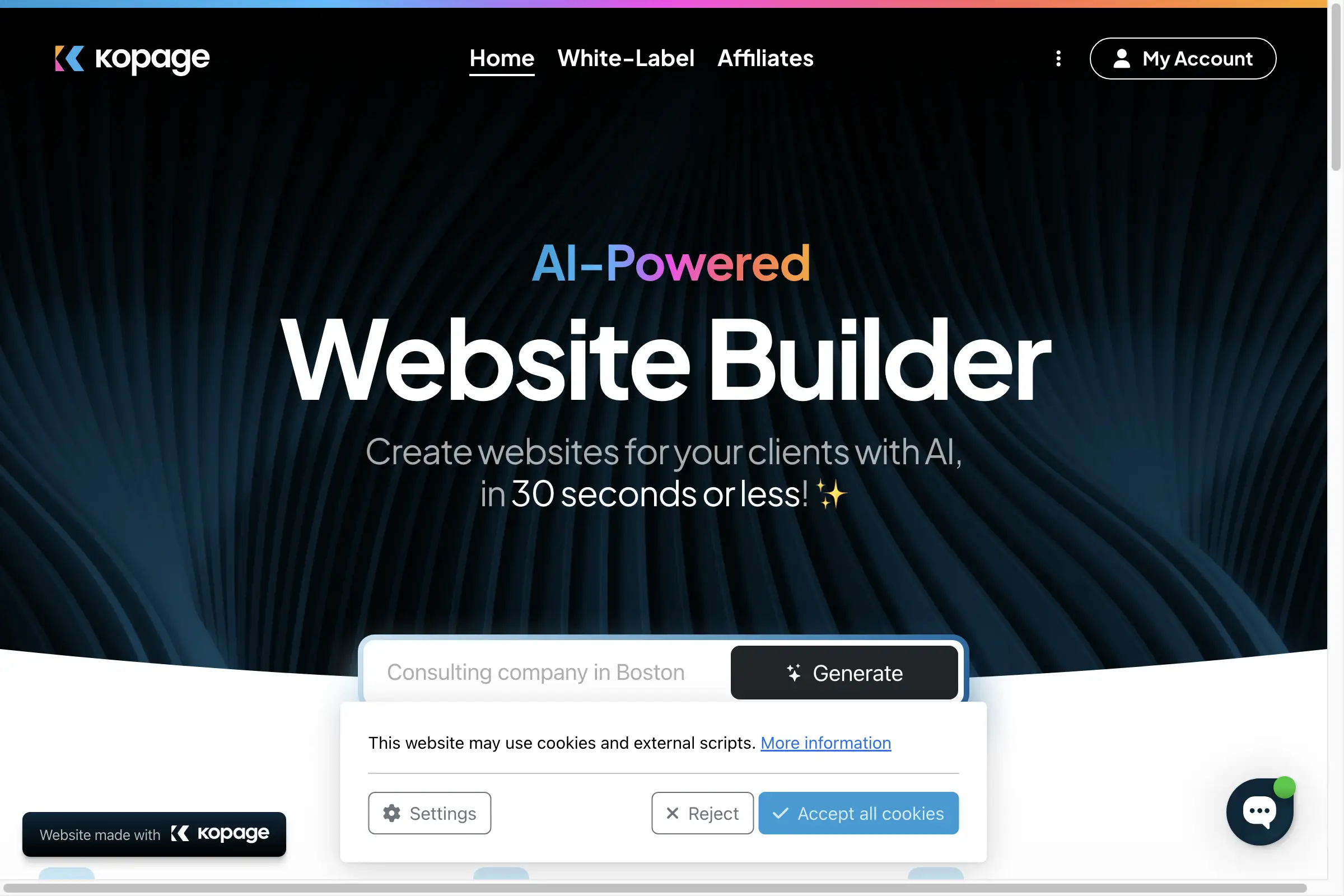 kopage | The White-Label AI Website Builder
