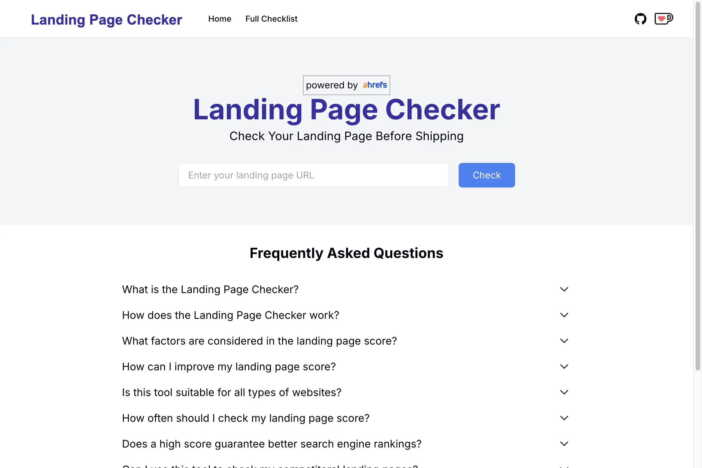 Landing Page Checker