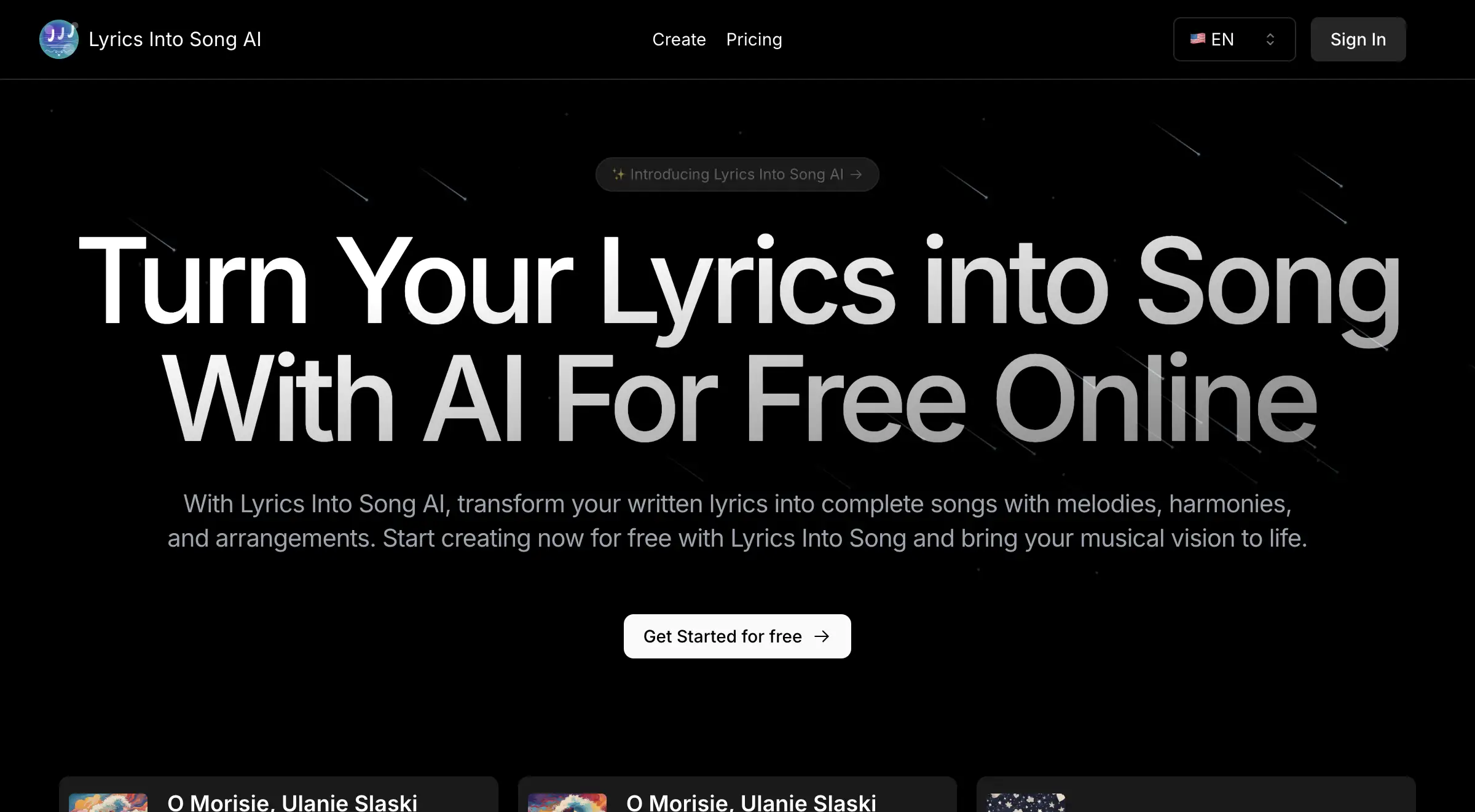 Lyrics Into Song AI