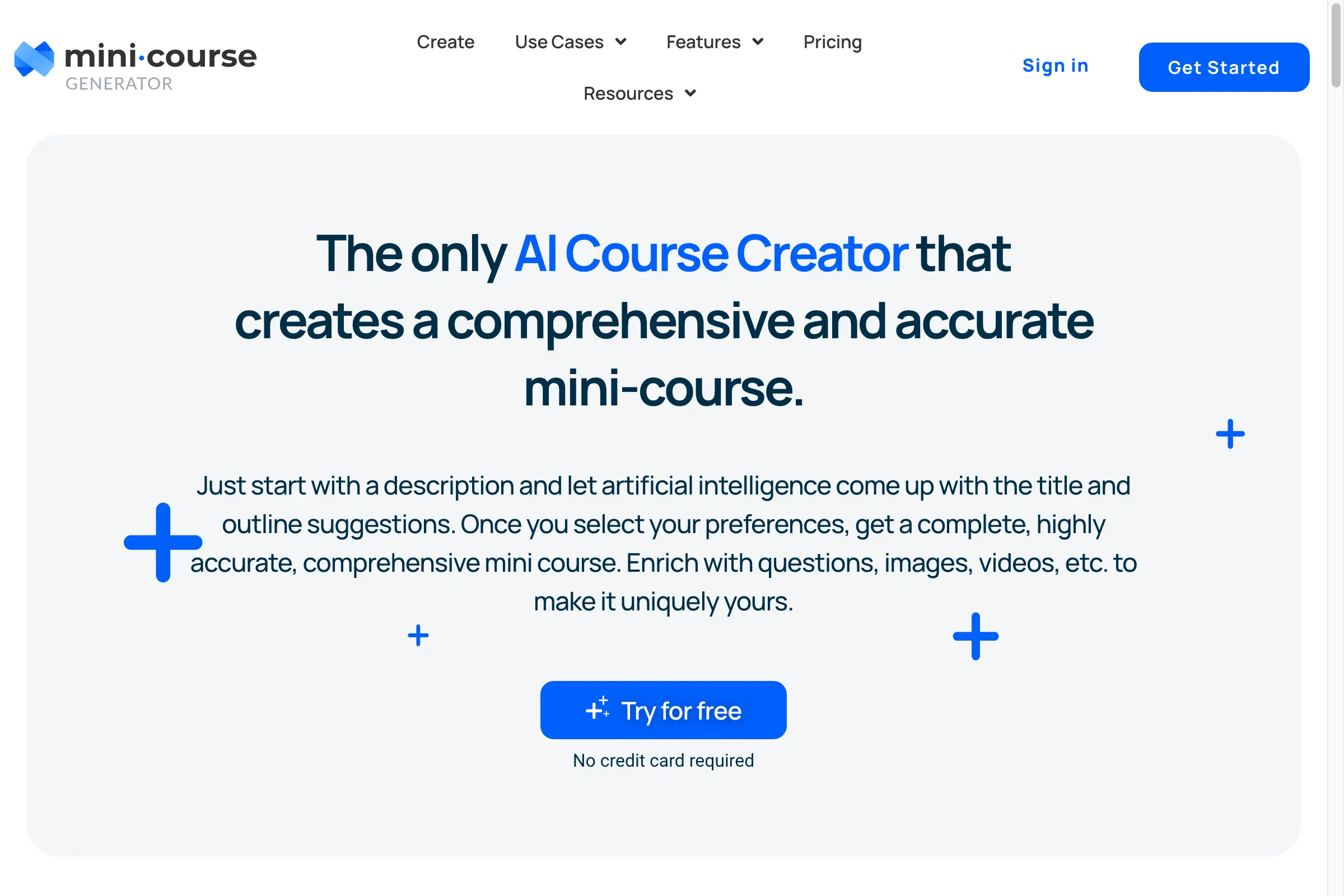 AI Course Creator | AI Assistant of Mini Course Generator