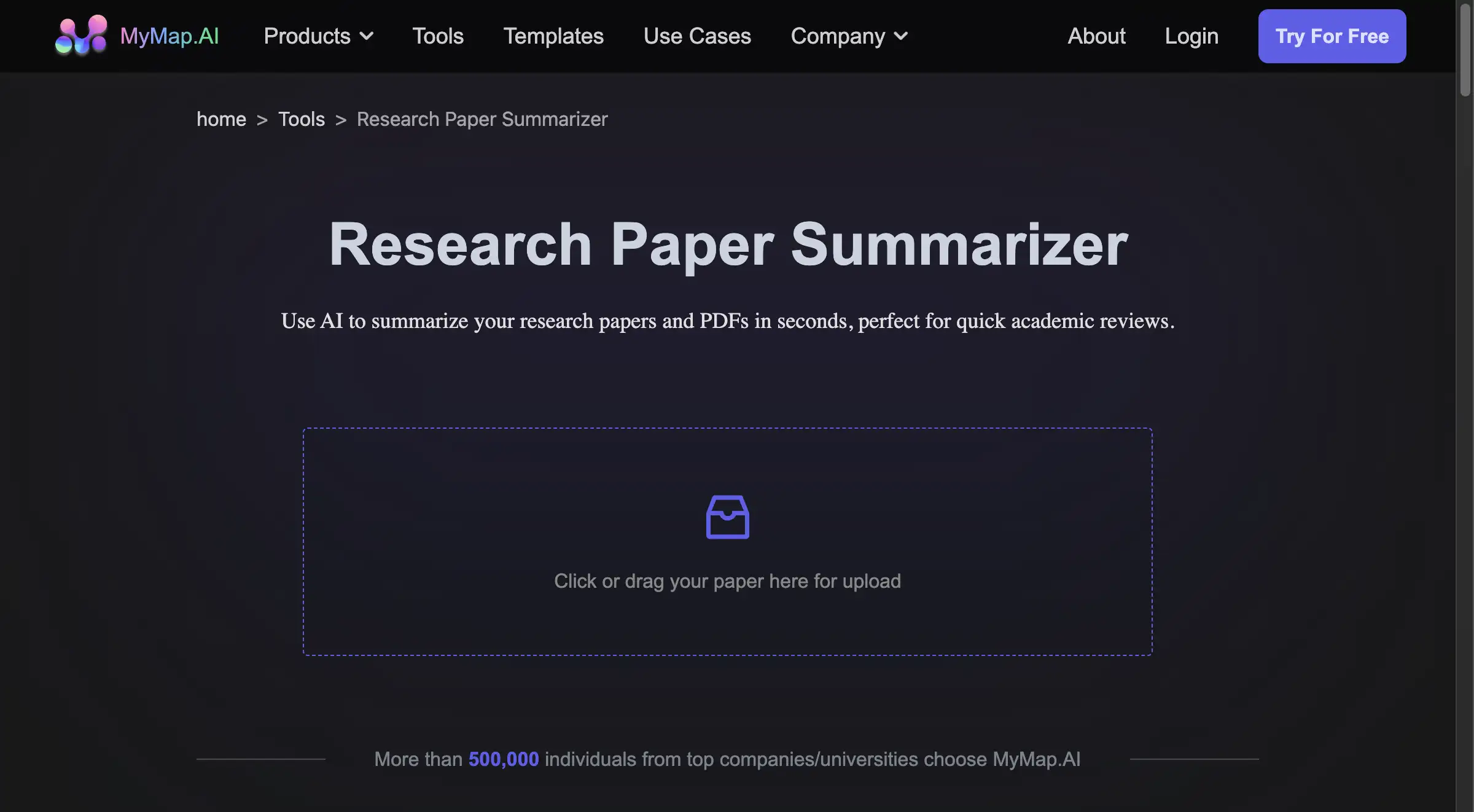 MyMap.AI Research Paper Summarizer