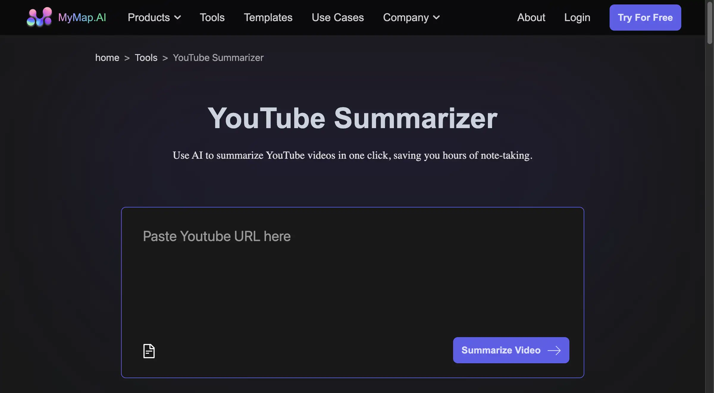 MyMap.AI YouTube Summarizer