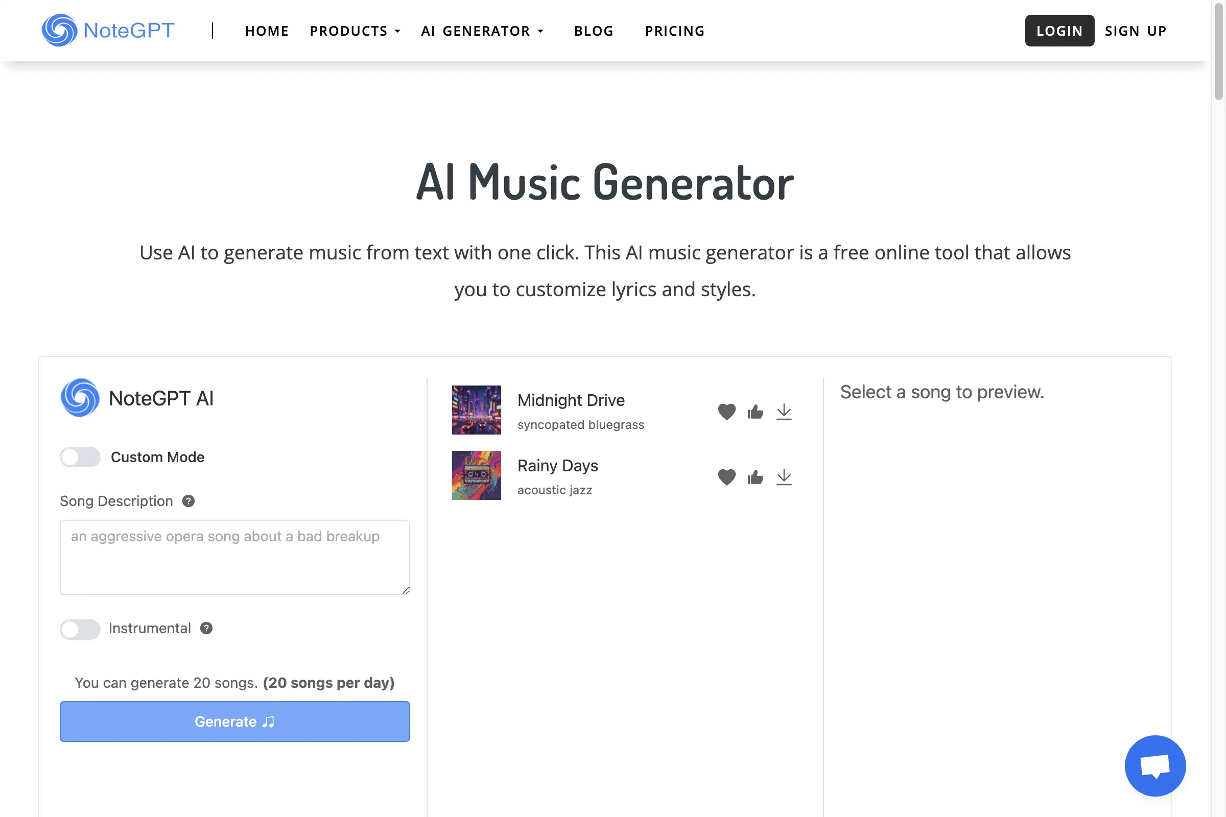 AI Music Generator - NoteGPT