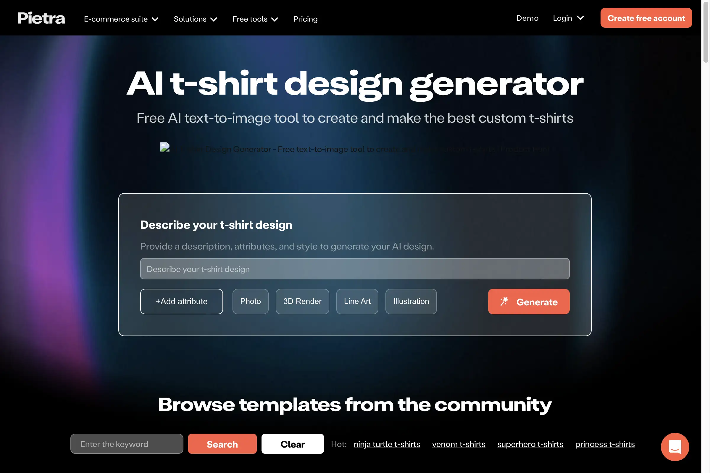 AI t-shirt design generator|Pietra Studio