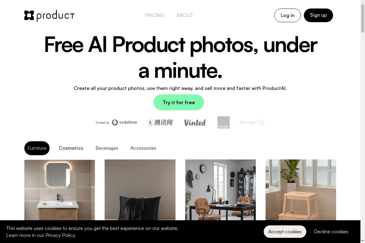 ProductAI: Professional Product photos generated with AI