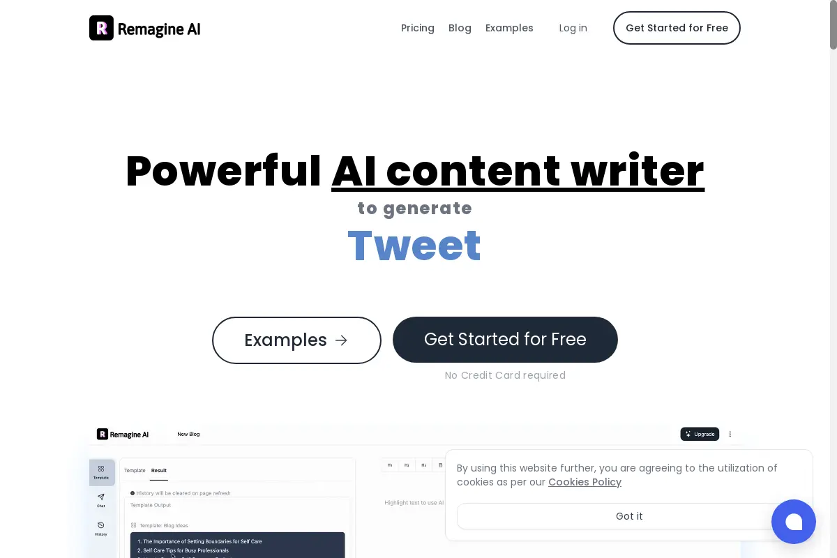 Remagine AI: Content Writer & Marketing Copy Generator