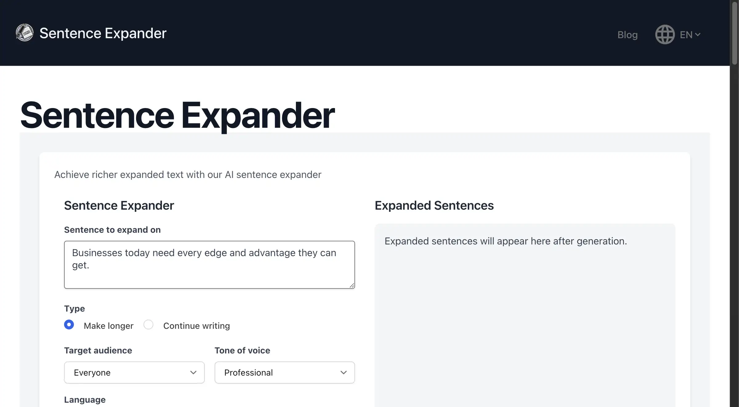 AI Sentence Expander