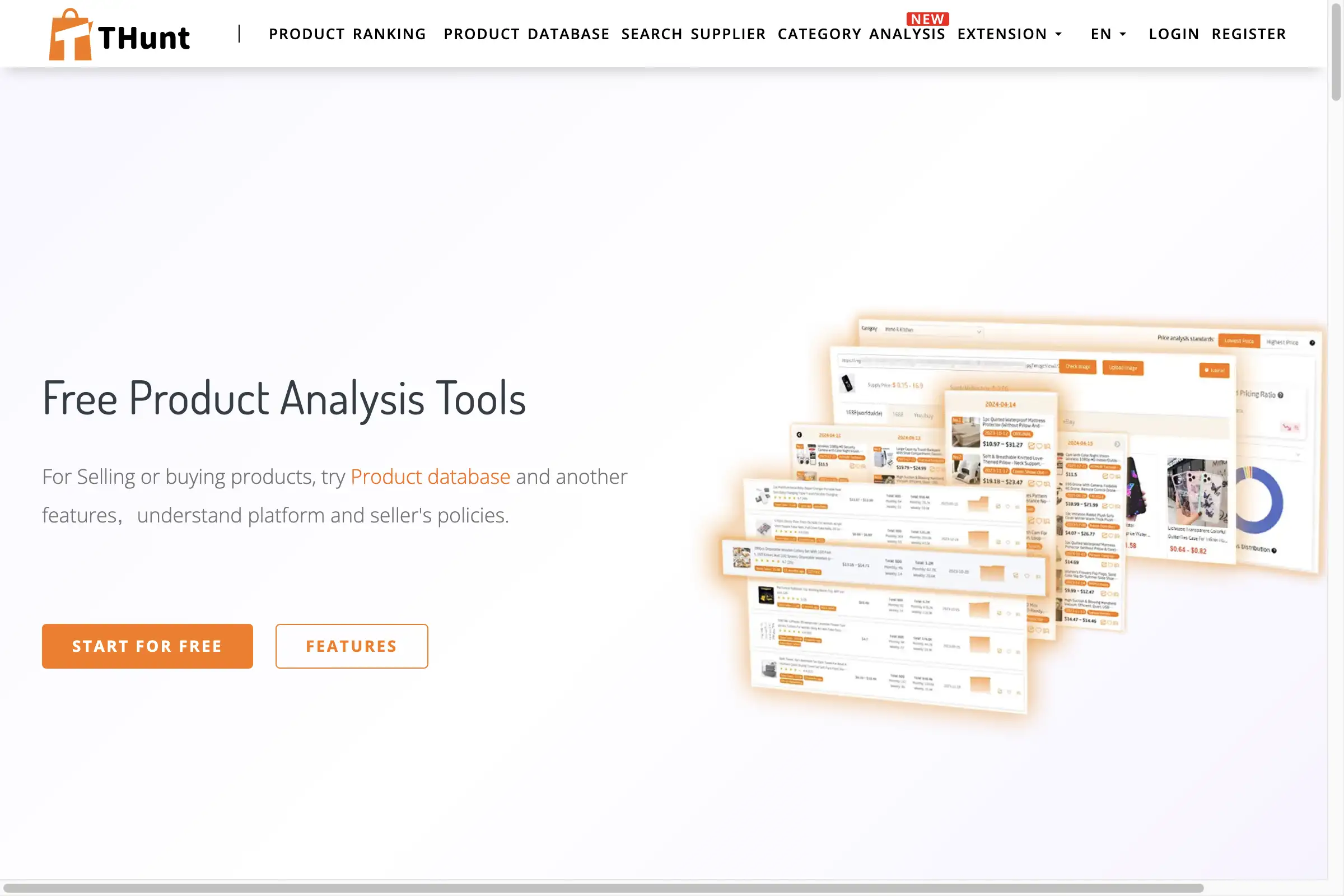THunt - Free Temu product data analysis tool for Seller & Shopper