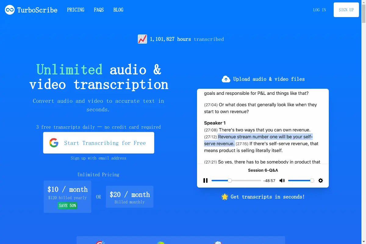 TurboScribe: Transcribe Audio and Video to Text