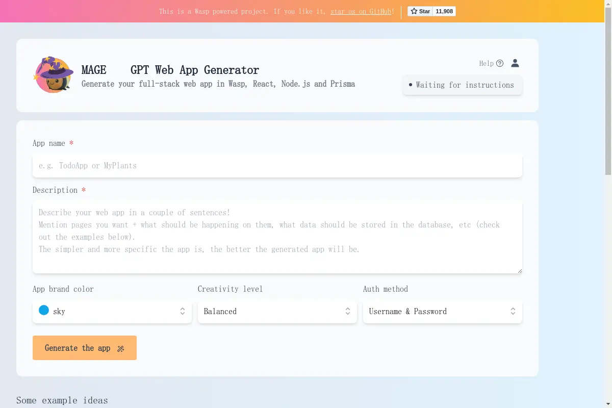 MAGE GPT Web App Generator ✨ MageGPT