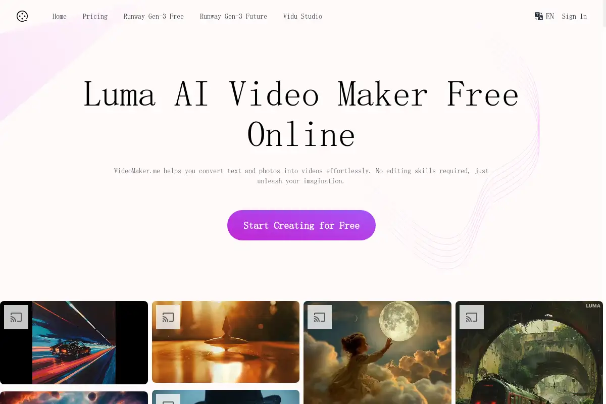 Video Maker Free Online Powered by Luma AI