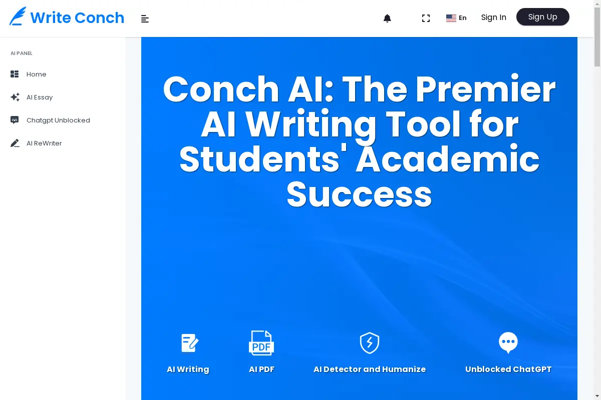 Conch AI: The Premier AI Writing Tool for Students' Academic Success
