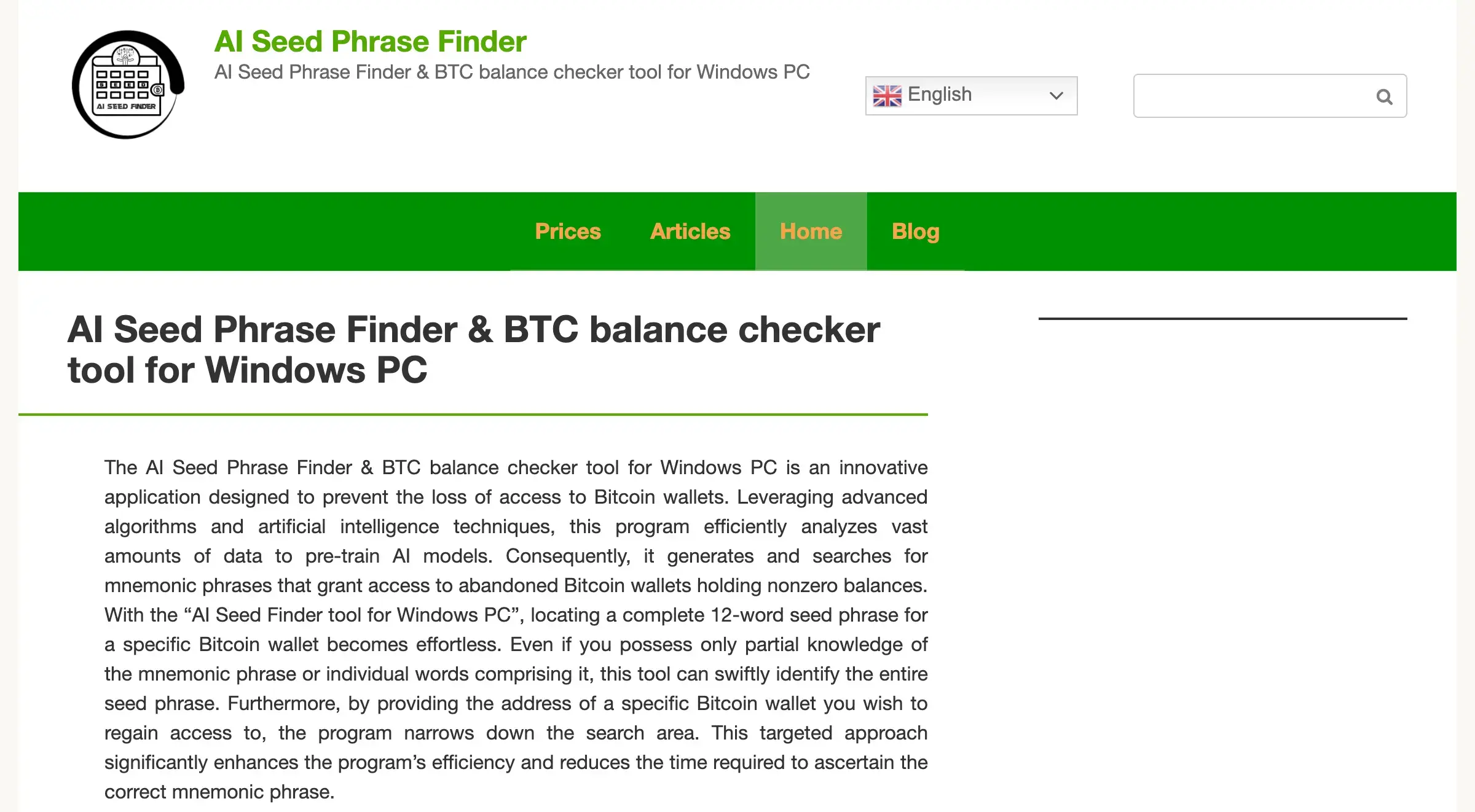 AI Seed Phrase Finder & BTC balance checker tool for Windows PC