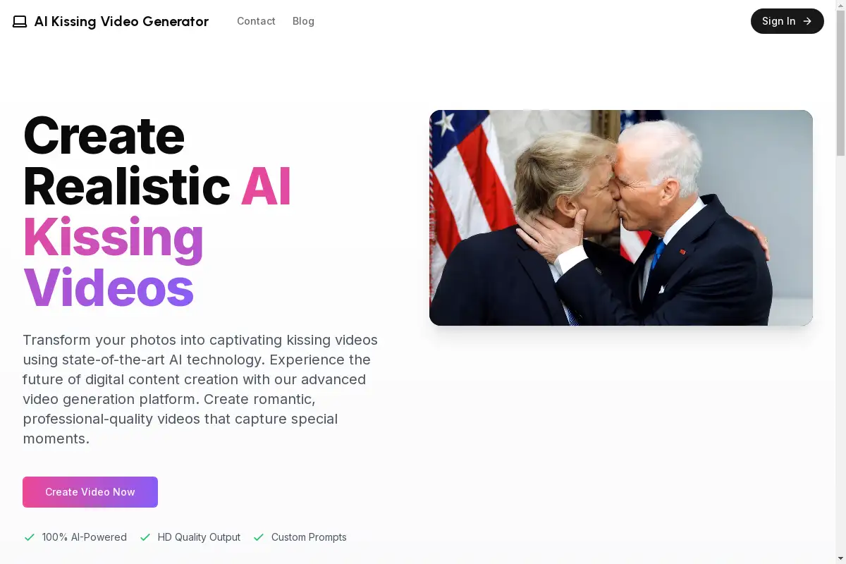AI kissing video
