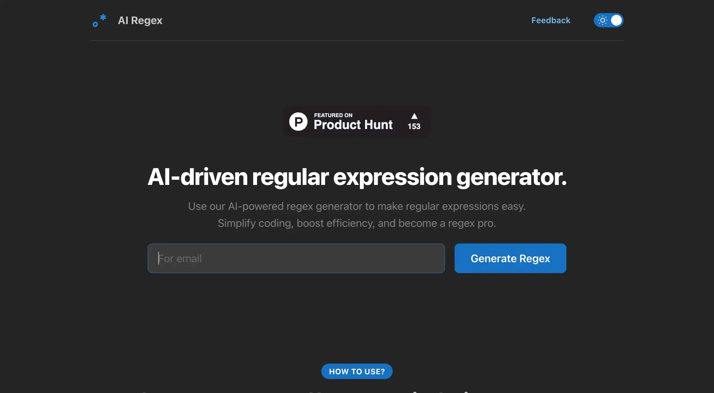 AI Regex - Generate Regex Easily with AI | Regular Expression Generator
