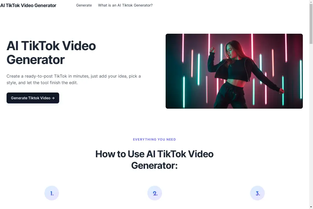 AI TikTok Video Generator