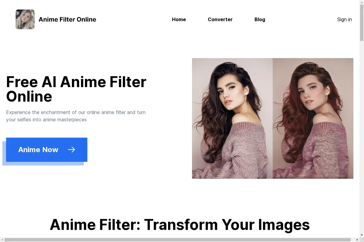 AI Anime Filter Online