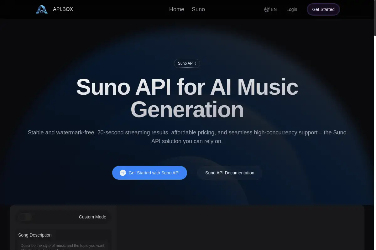 API.box: Suno API for AI Music Generation (Unofficial)