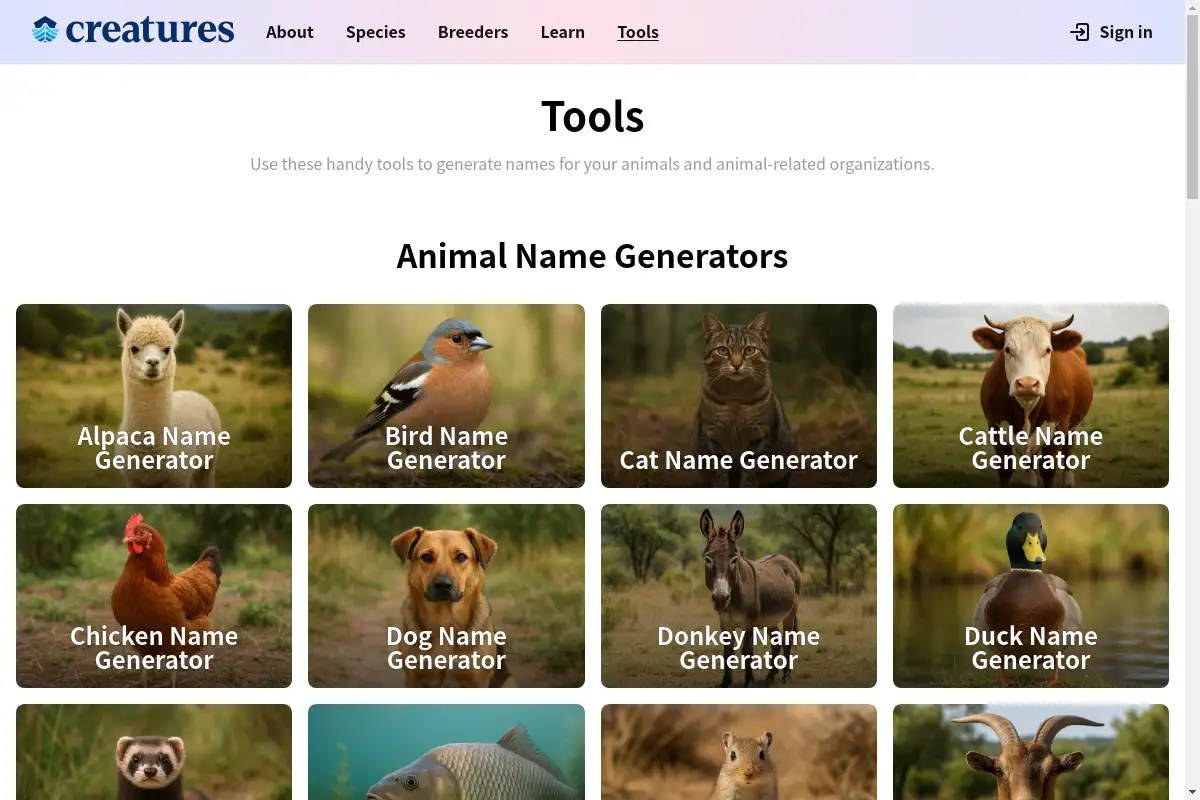 Creatures Tools