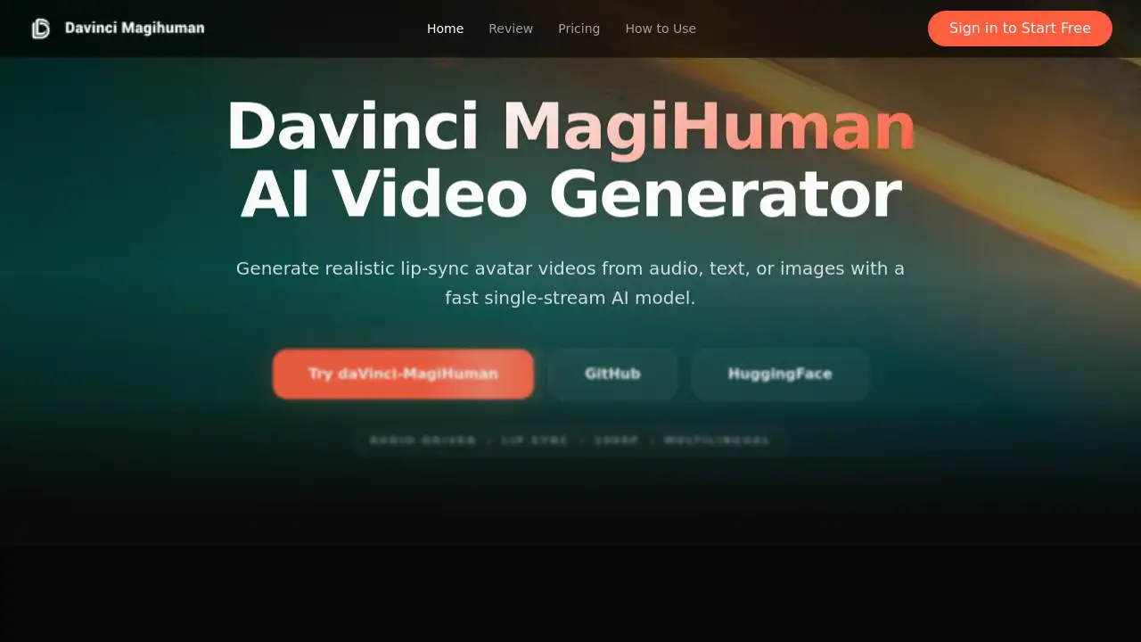 Davinci MagiHuman AI