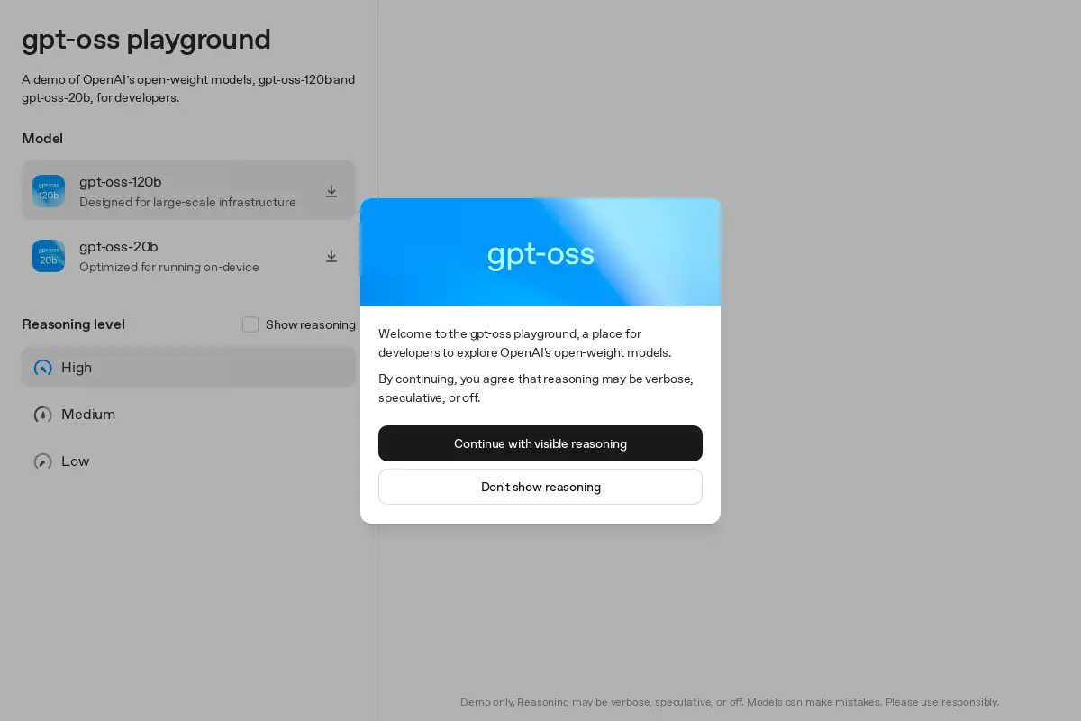 gpt-oss playground