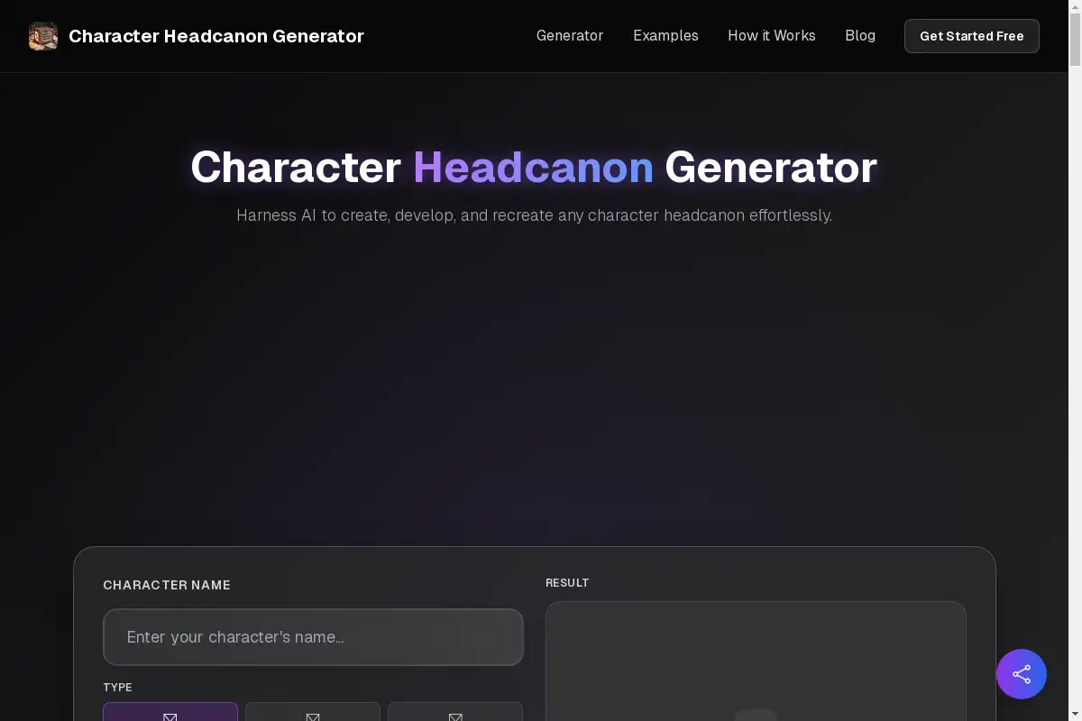 Character Headcanon Generator