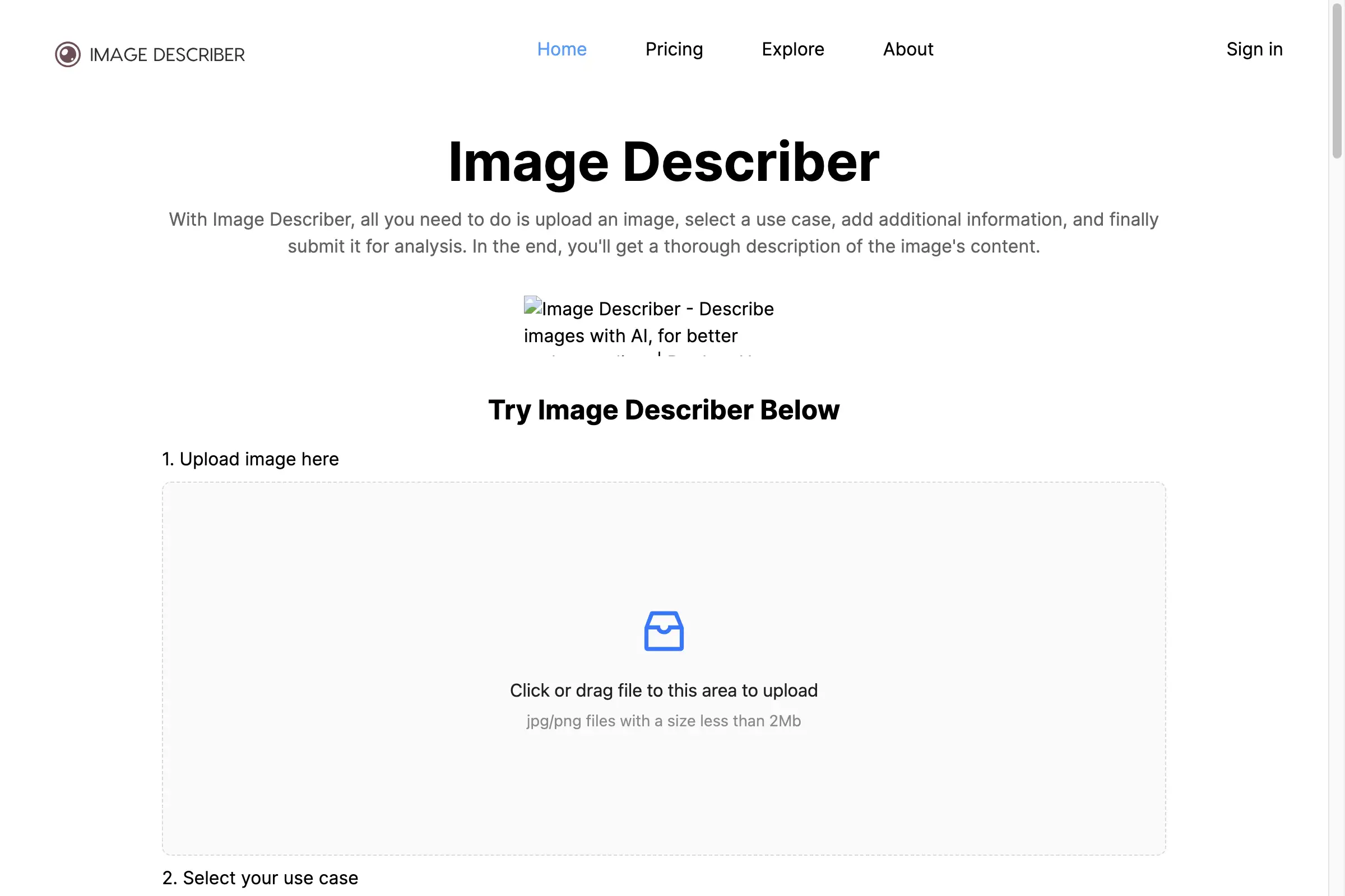 Image Describer: Your AI-Powered Image Description Generator - AI With Me