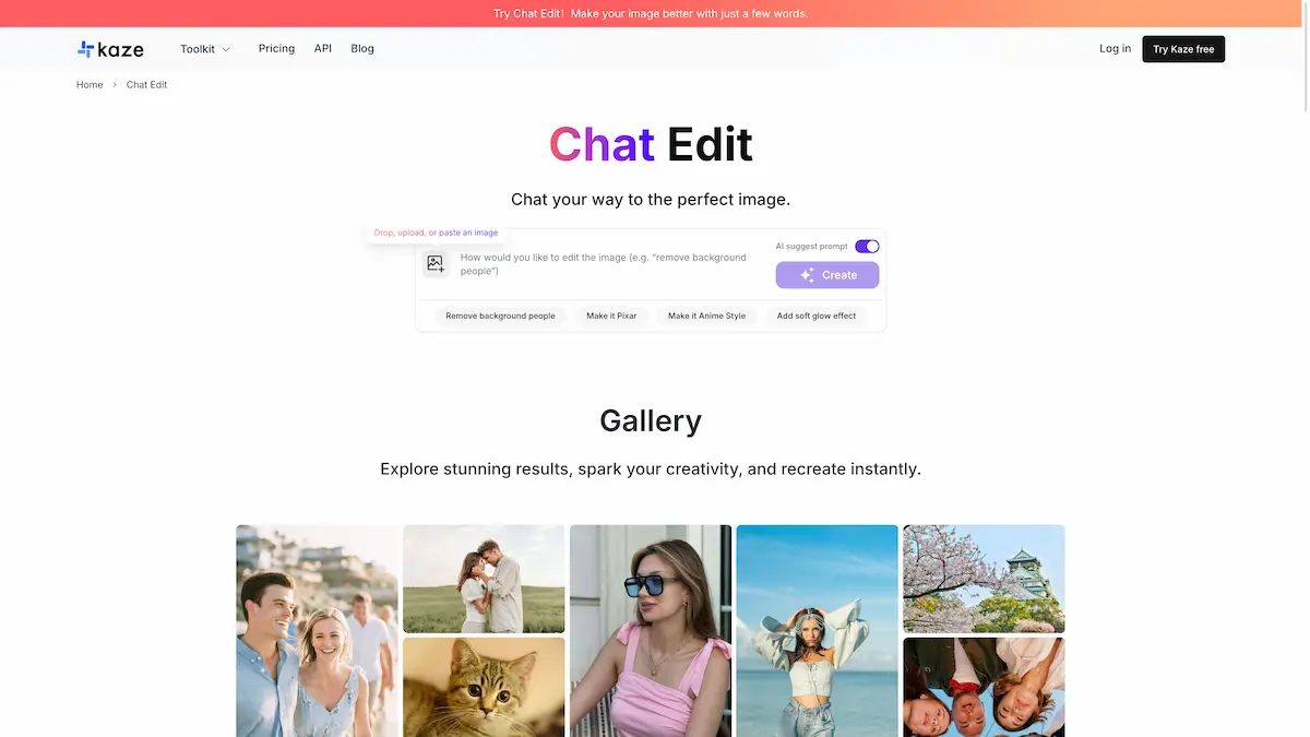 Kaze.ai Chat-edit - Intelligent image editing tool