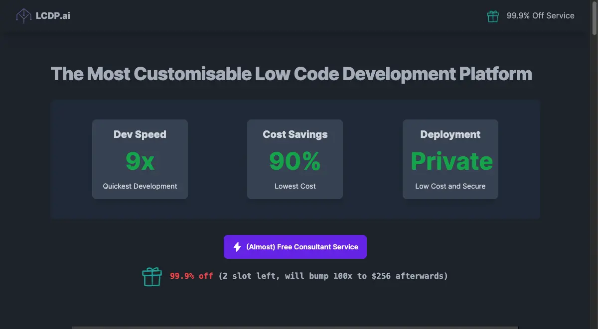 LCDP.ai Low Code Development Platform