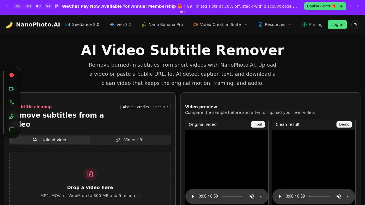 NanoPhoto.AI AI Video Subtitle Remover