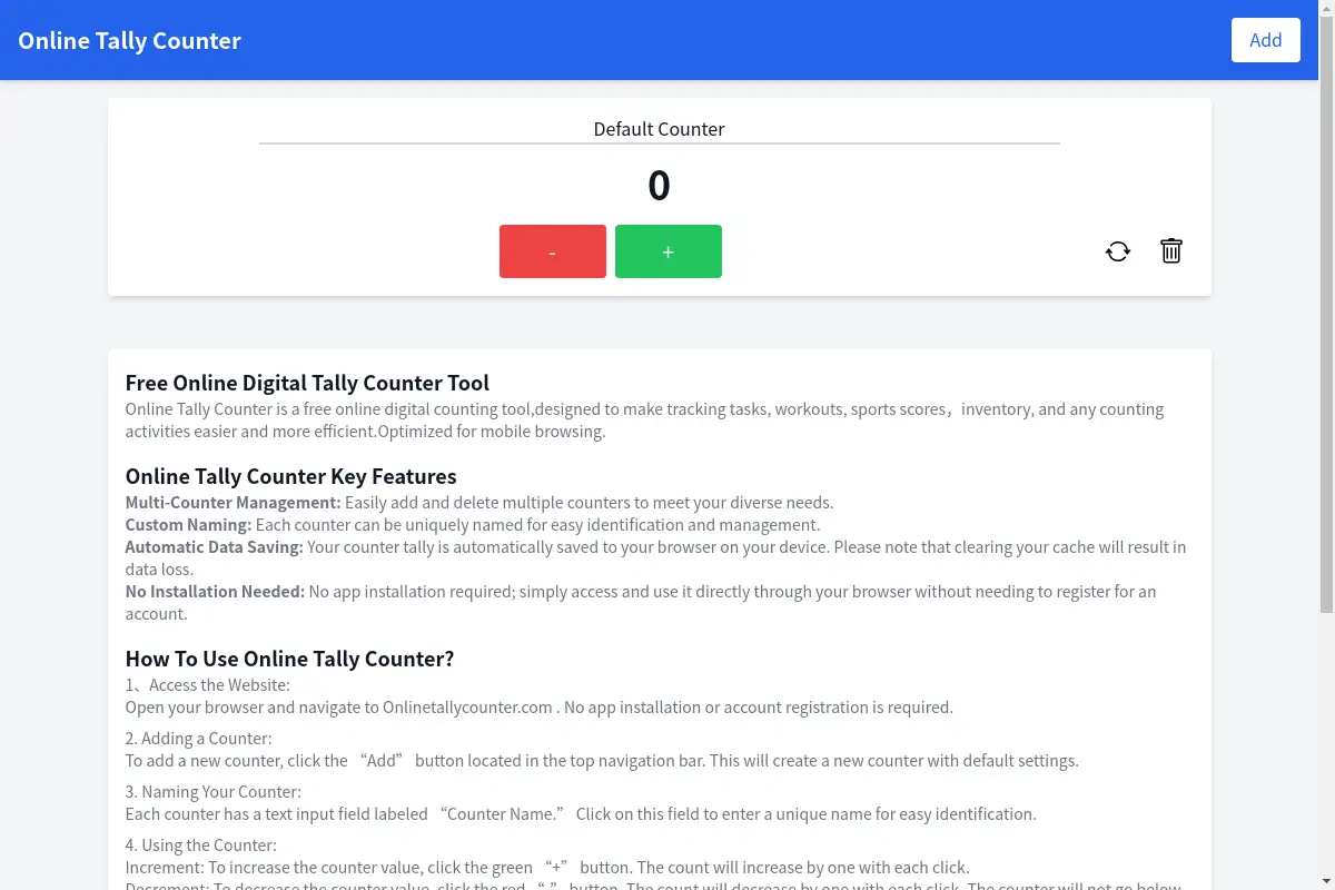 Free Online Tally Counter