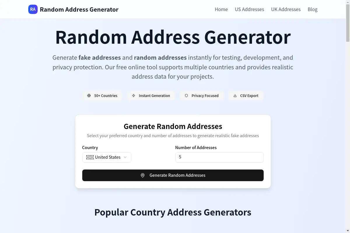 Random Address Generator