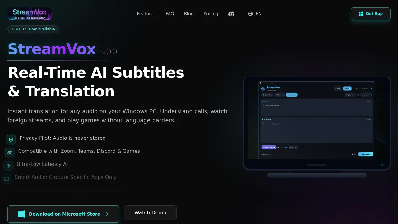 StreamVox - AI Live Translator