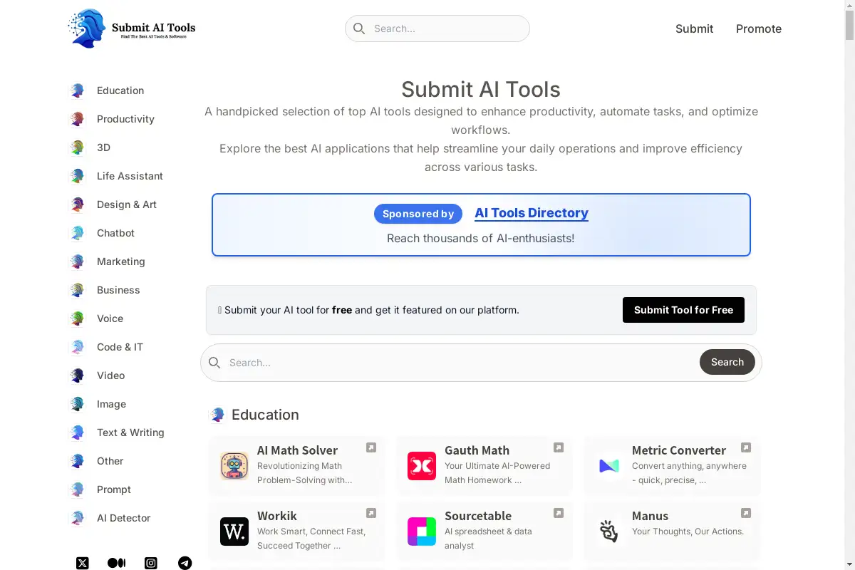 Submit AI Tools