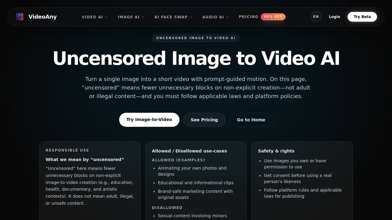 Uncensored Image to Video AI