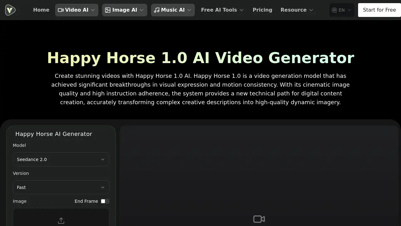 Happy Horse 1.0 AI Video Generator