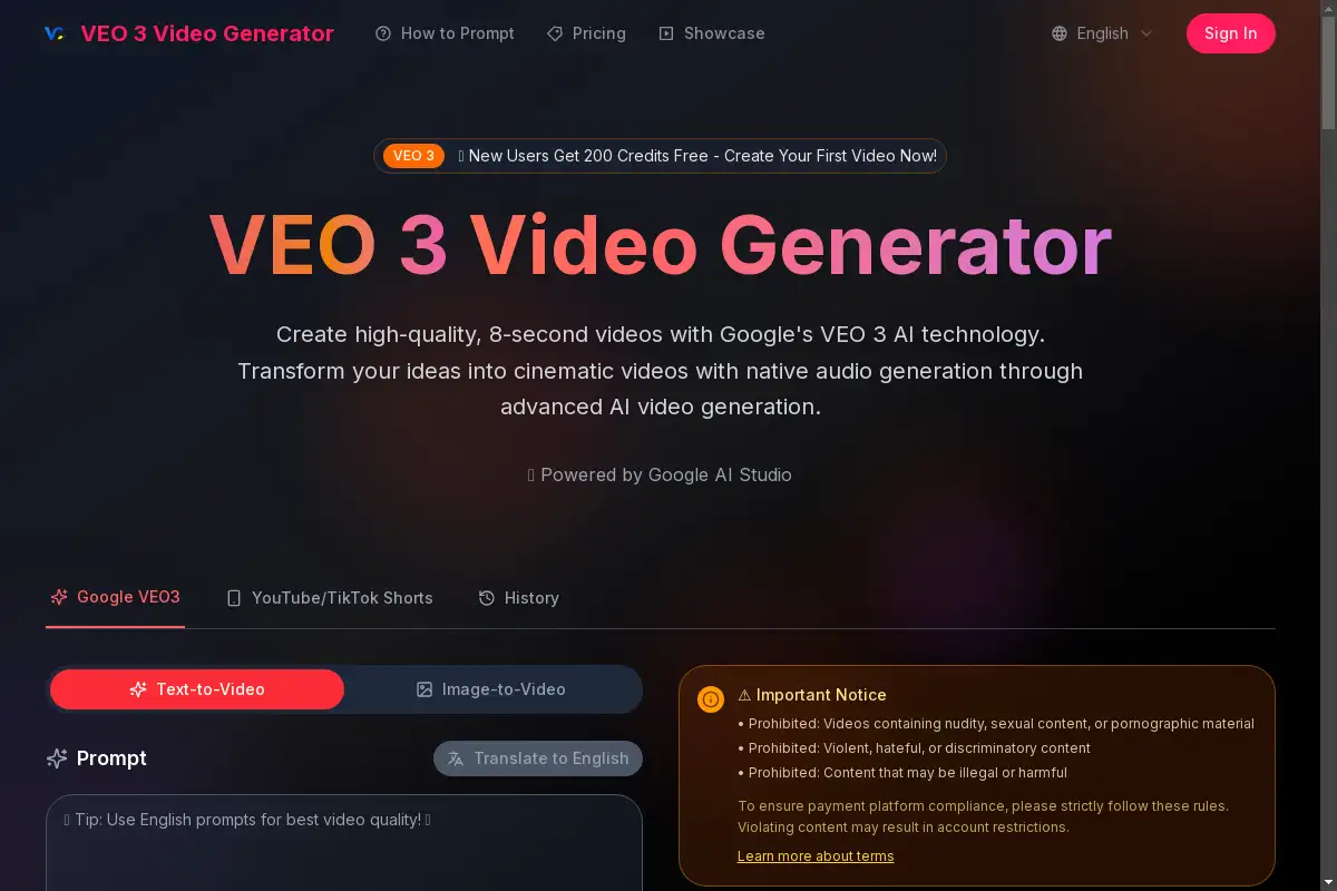VEO 3 Video Generator