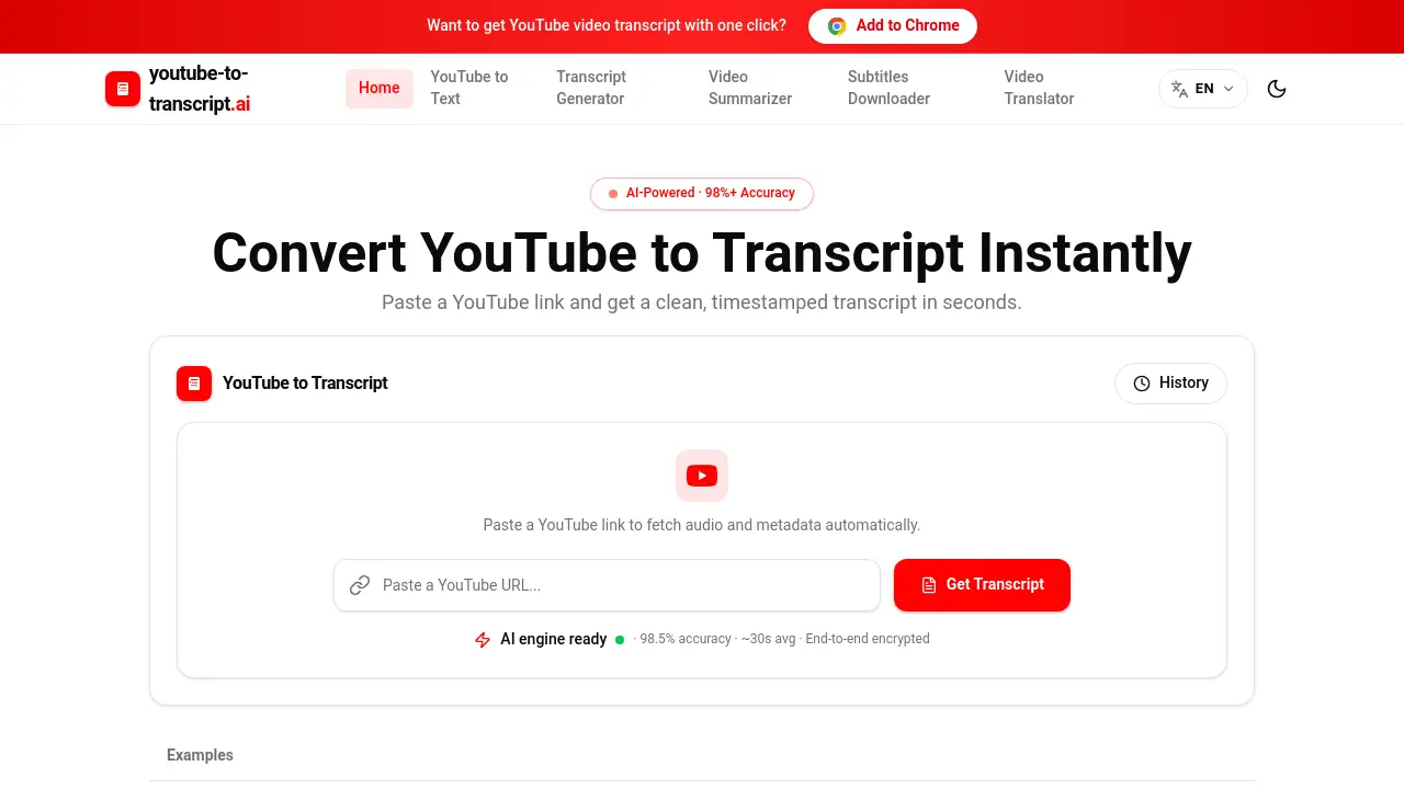 YouTube to Transcript AI